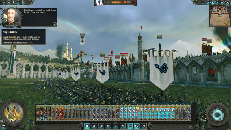 Yes, that dragon flew onto the ramparts and started burning dudes. Siege warfare in this game is small, but the focus makes them bloody little deathmatch arenas.